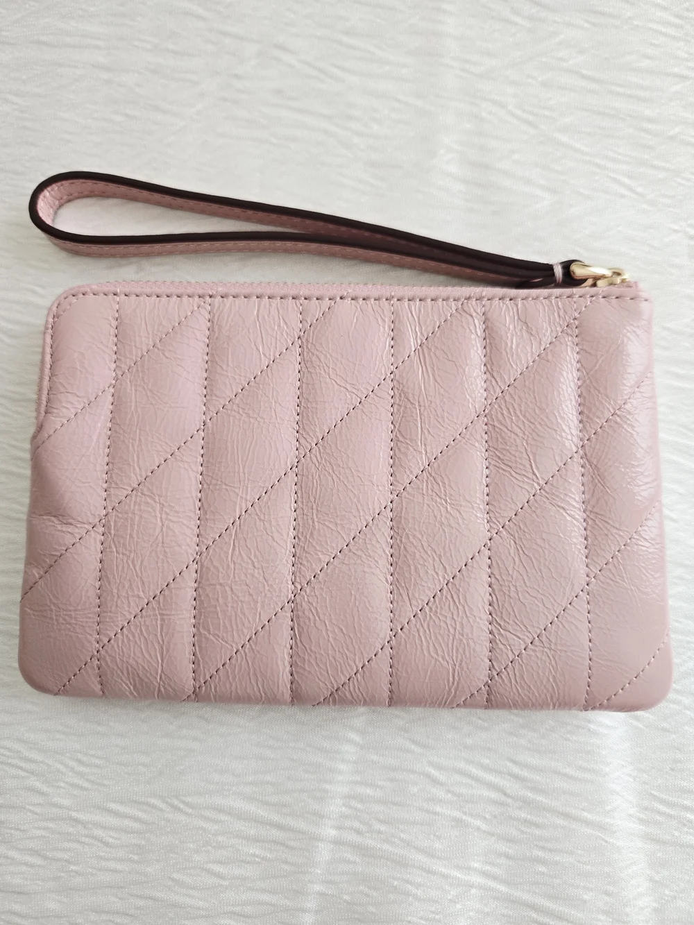 Coach Corner Zip Wristlet In Signature Leather With Charm